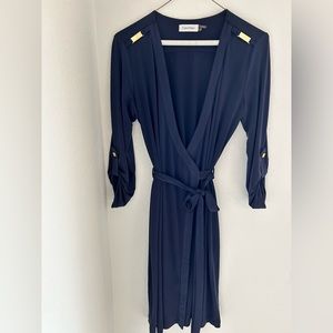 Navy Calvin Klein wrap dress - 6
